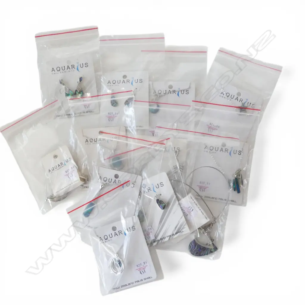 12 PCS CARDED PAUA SHELL JEWELLERY, new old stock Image 1++