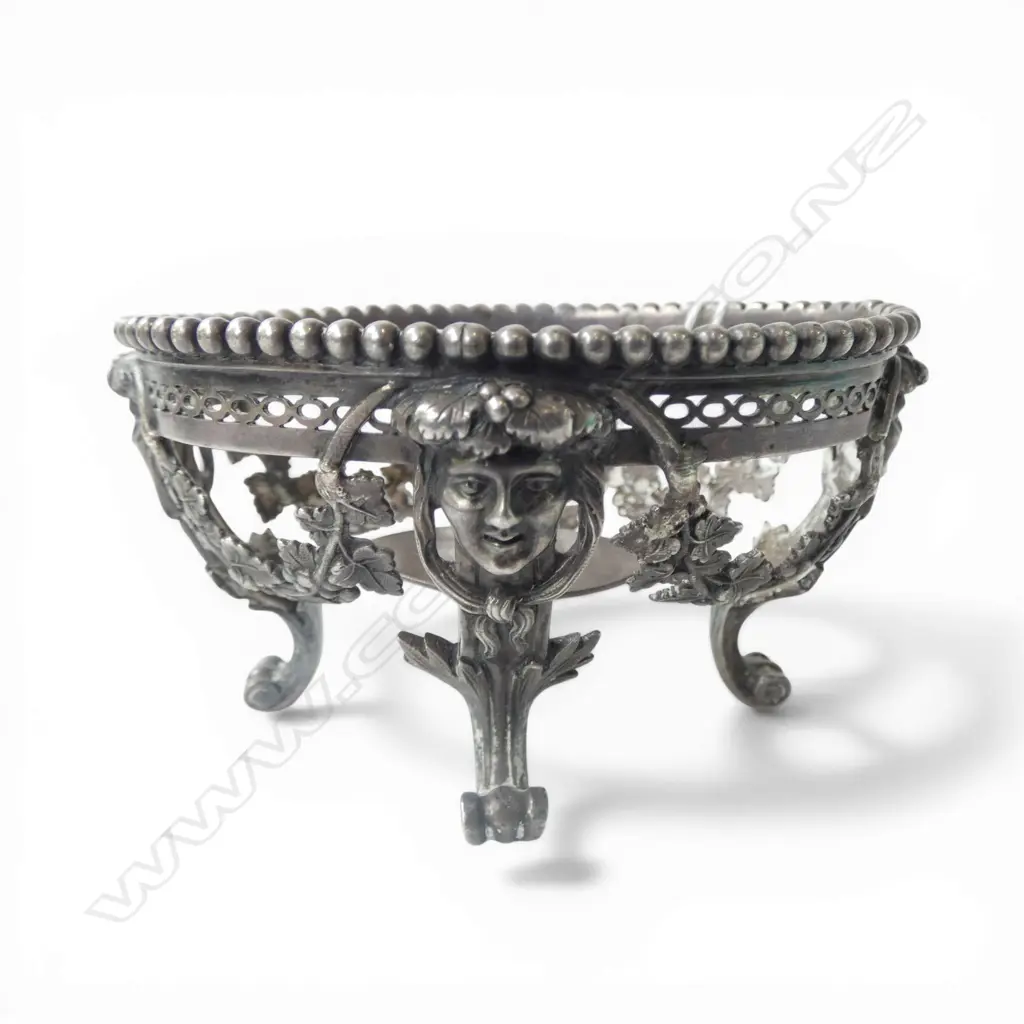 **RTV** ORNATE FRENCH SILVER OPEN SALT testing silver? 84gms Image 1++