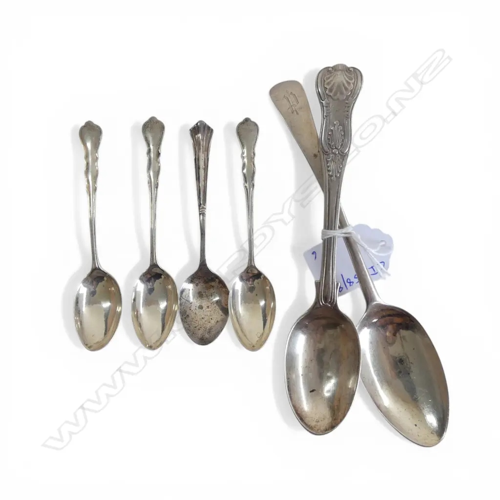 GROUP OF 6 MISSMATCHED S/SILVER SPOONS 85GMS Image 1++