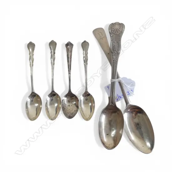 GROUP OF 6 MISSMATCHED S/SILVER SPOONS 85GMS