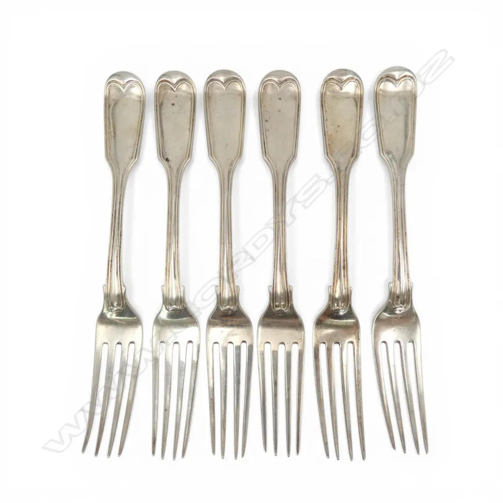 SET OF 6 VICT S/SILVER DESSERT FORKS 318GMS Image 1++