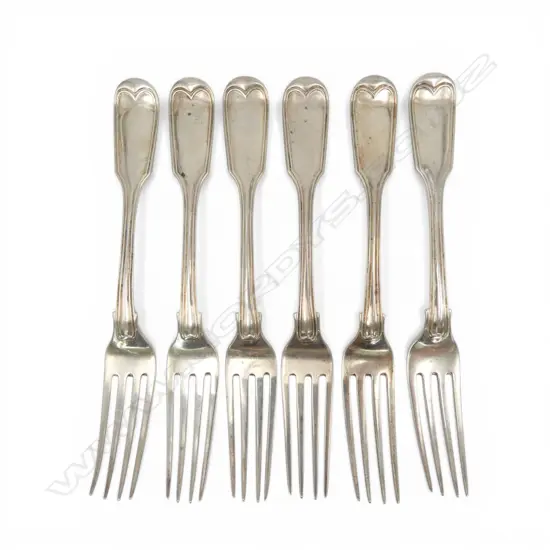 SET OF 6 VICT S/SILVER DESSERT FORKS 318GMS