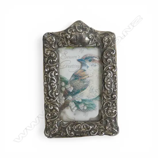 EDWARDIAN SILVER EMBOSSED SMALL PHOTO FRAME 90 x 60mm