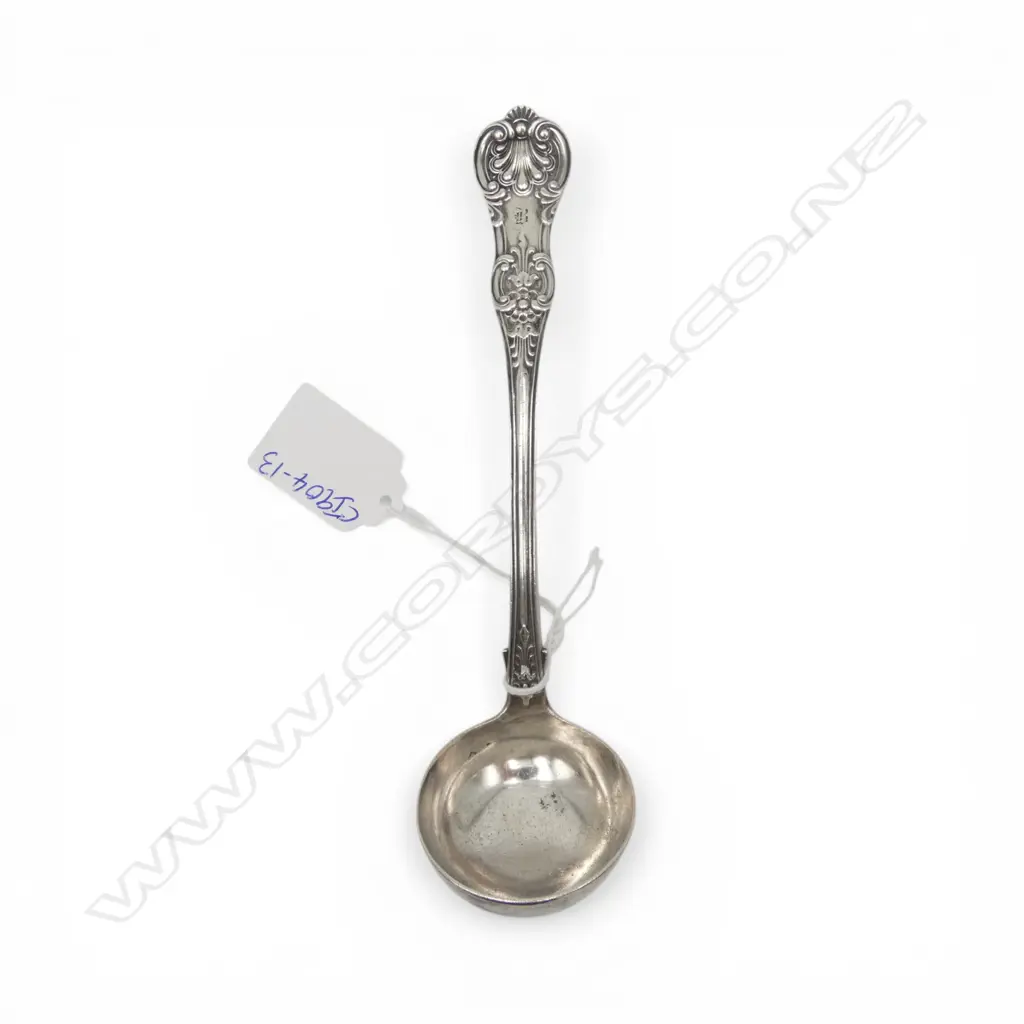 STG SILVER LADLE, GLASGOW 1857, KING'S PAT, 54gms Image 1++