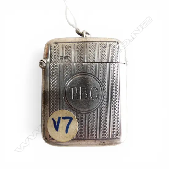 LGE machine engraved SILVER VESTA CASE with ring suspension Chester 1898 41.7gms
