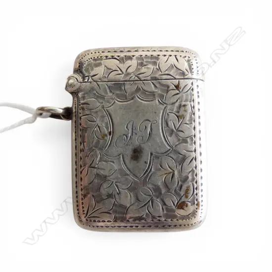 LGE PLAIN SIVER VESTA CASE with ring suspension Birmingham 1909 23.6gms