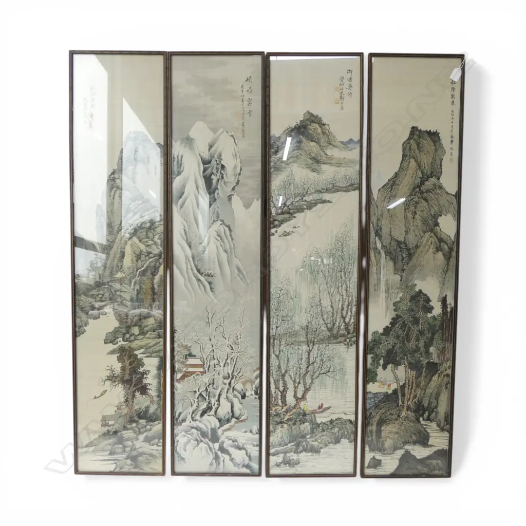 4 FRAMED ORIENTAL TAPESTRIES 1165x240mm Image 1++