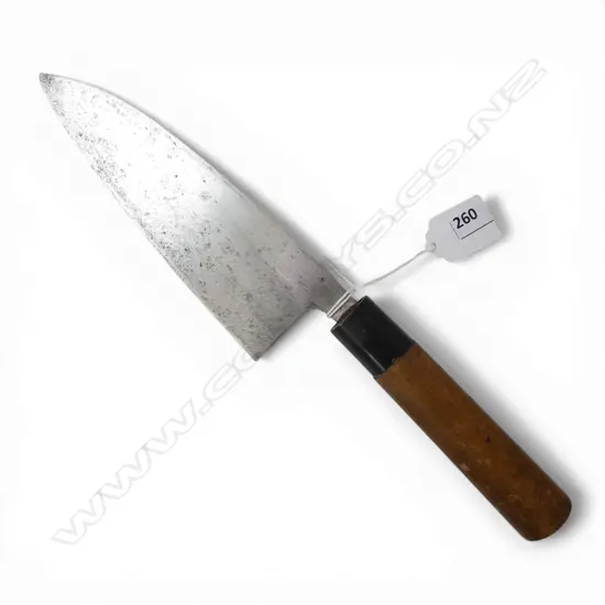 VINTAGE JAPANESE CHEF'S KNIFE, Nara Mt Wakakusa signed to blade, L.300mm