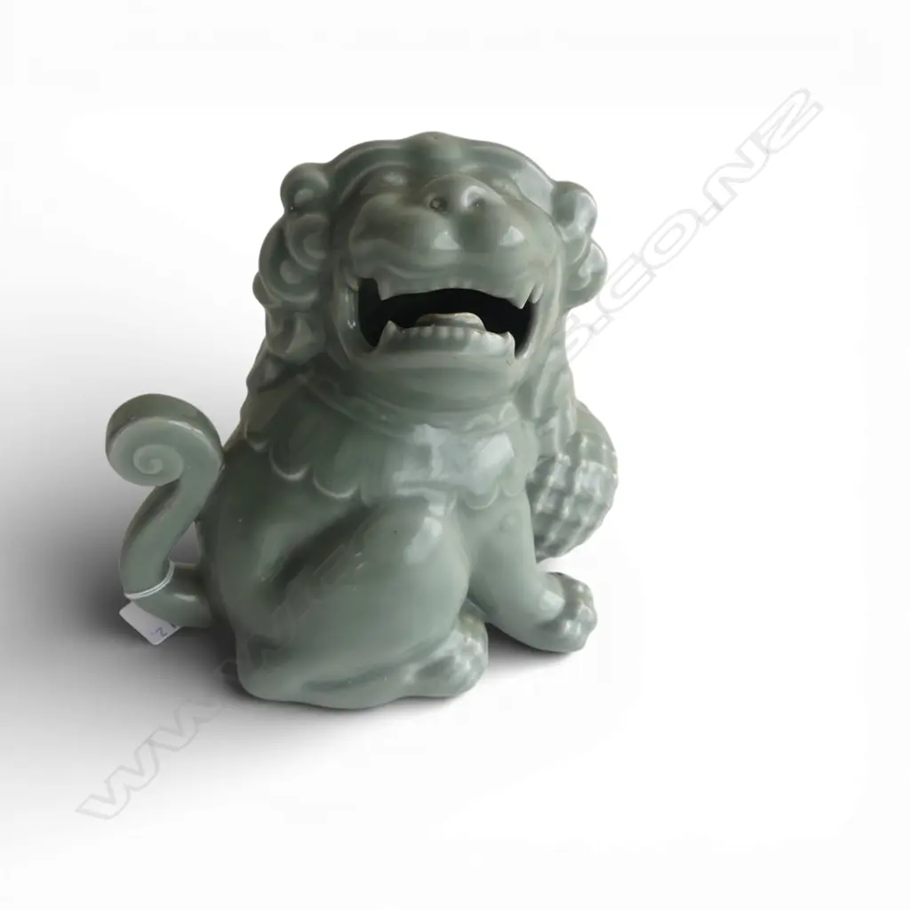 ORIENTAL CELADON GLAZED TEMPLE DOG H.185mm Image 1++