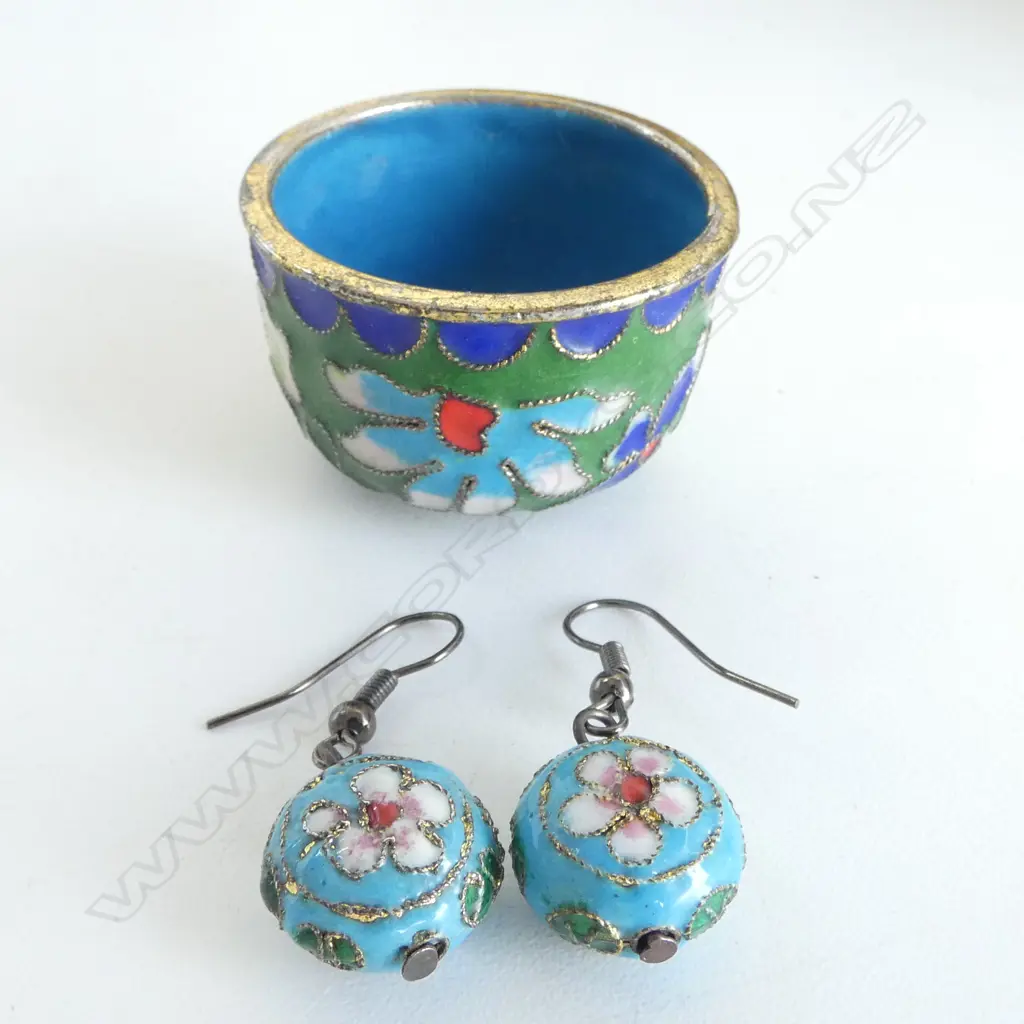 ASST. CLOISONNE PCES Incl. PR EARRINGS & 2 PRS CHOPSTICKS etc Image 1++