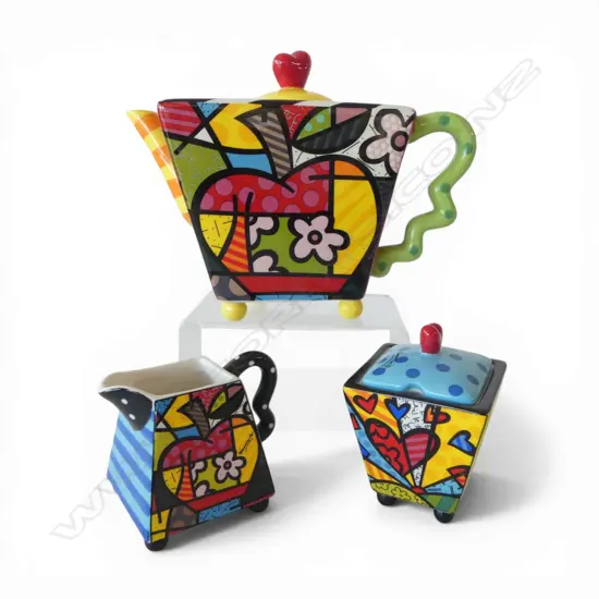 ROMERO BRITTO TEAPOT, MILK & SUGAR H.190mm