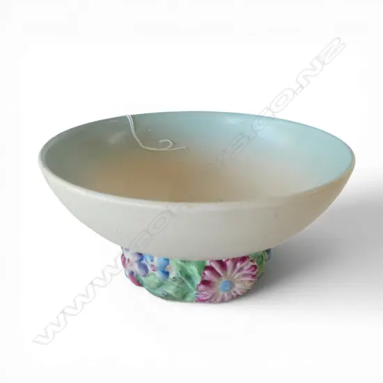 CLARRICE CLIFF FLORAL PEDASTAL BOWL Dia.170mm