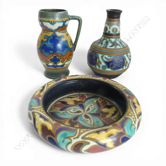 3 PCES DUTCH GOUDA POTTERY Dia.250mm