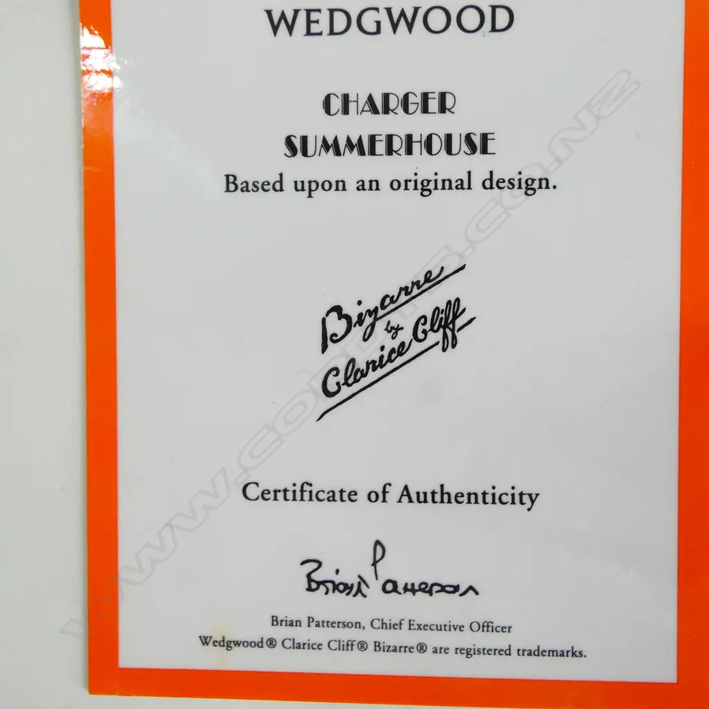 BOXED BIYANNE BY CLARICE CLIFF CHARGER FOR WEDGWOOD Dia.315mm Image 1++