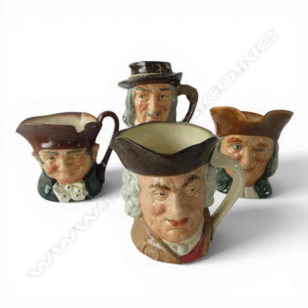 4 ROYAL DOULTON CHARACTER JUGS; VICAR OF BRAY, SAM JOHNSON, IZAAK WALTON, OLD CHARLEY H.170mm Image 1++