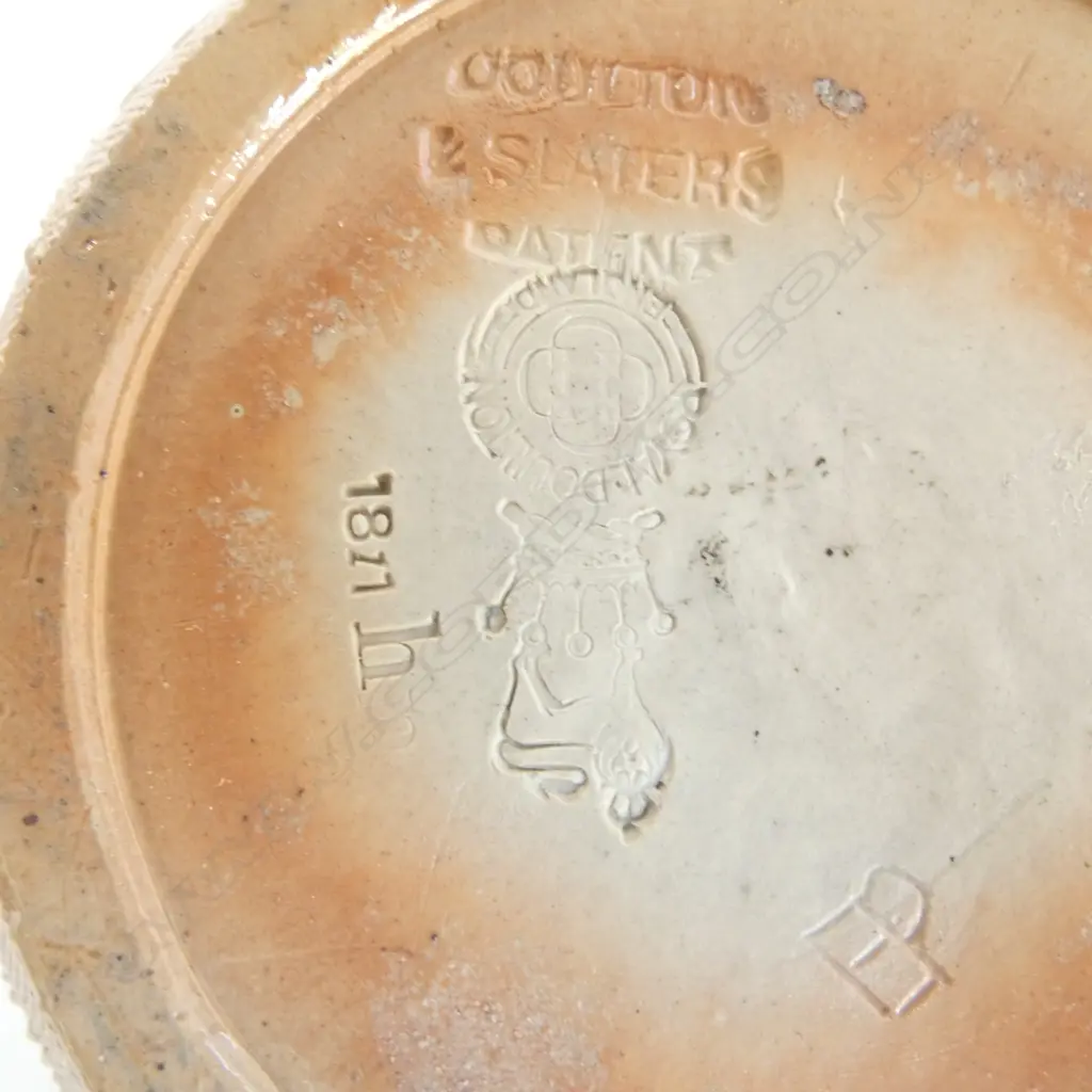 DOULTON SLATER'S PATENT STONEWARE TEAPOT. By Emily Partington. Some restoration. Image 1++