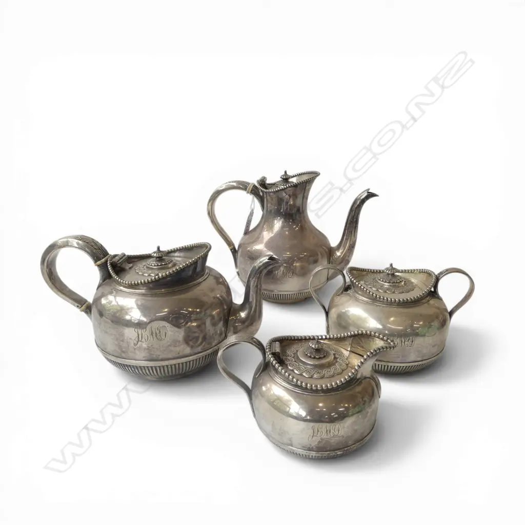 SILVER PLATE 4 PCE TEA SERVICE H.170mm Image 1++