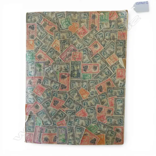 OLD ALBUM NZ STAMPS. First sidefaces + Zealandia + 1940 Centennials + 2 Chch Exhib.  etc