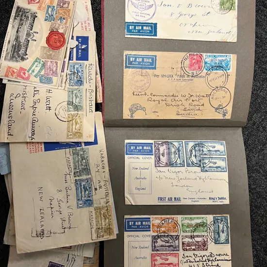 OLD ALBUM OF SPECIAL FIRST DAY COVERS: AIRMAIL ETC
