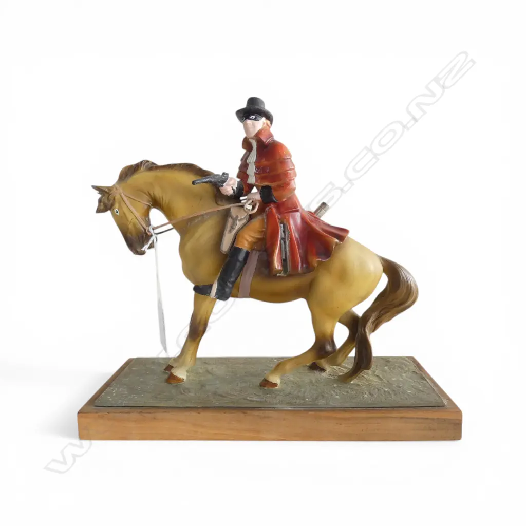 RARE VINTAGE HIGHWAYMAN (Dick Turpin) TABLE CIGARETTE LIGHTER cold-painted white metal H.225mm.  Image 1++