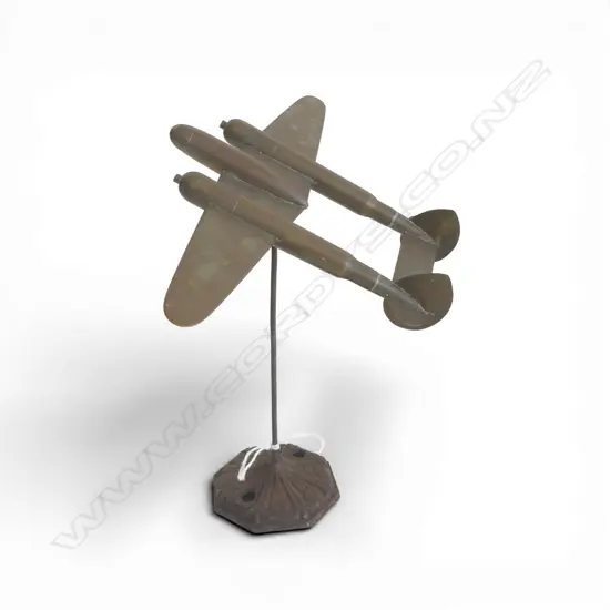 TRENCH ART AIRCRAFT ON STAND H.165mm