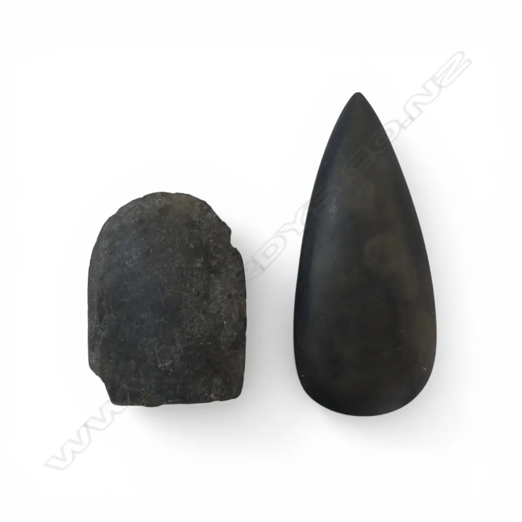 2 OLD PACIFIC ADZE BLADES. 1 PNG w tapered end. L.170mm. The other broken Image 1++