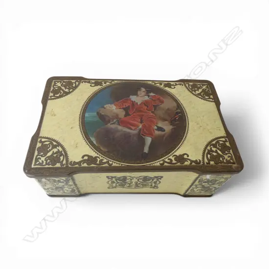 VINTAGE A.S. WILKIN LTD CREMONA PARK BISCUIT TIN 'RED BOY' 