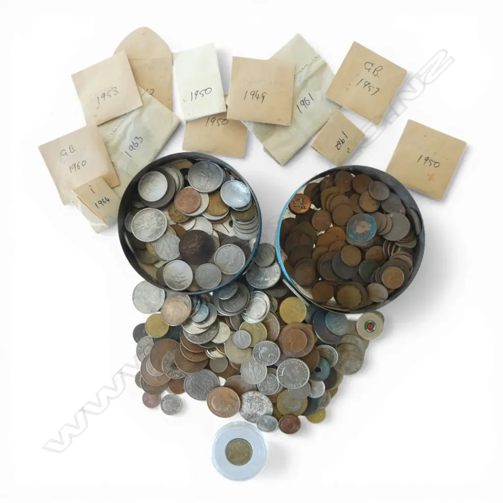 ASST. COINS INCL. CEYLON FIVE CENTS 1870 Image 1++