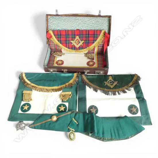 BRIEFCASE OF ASST. MASONIC WARE