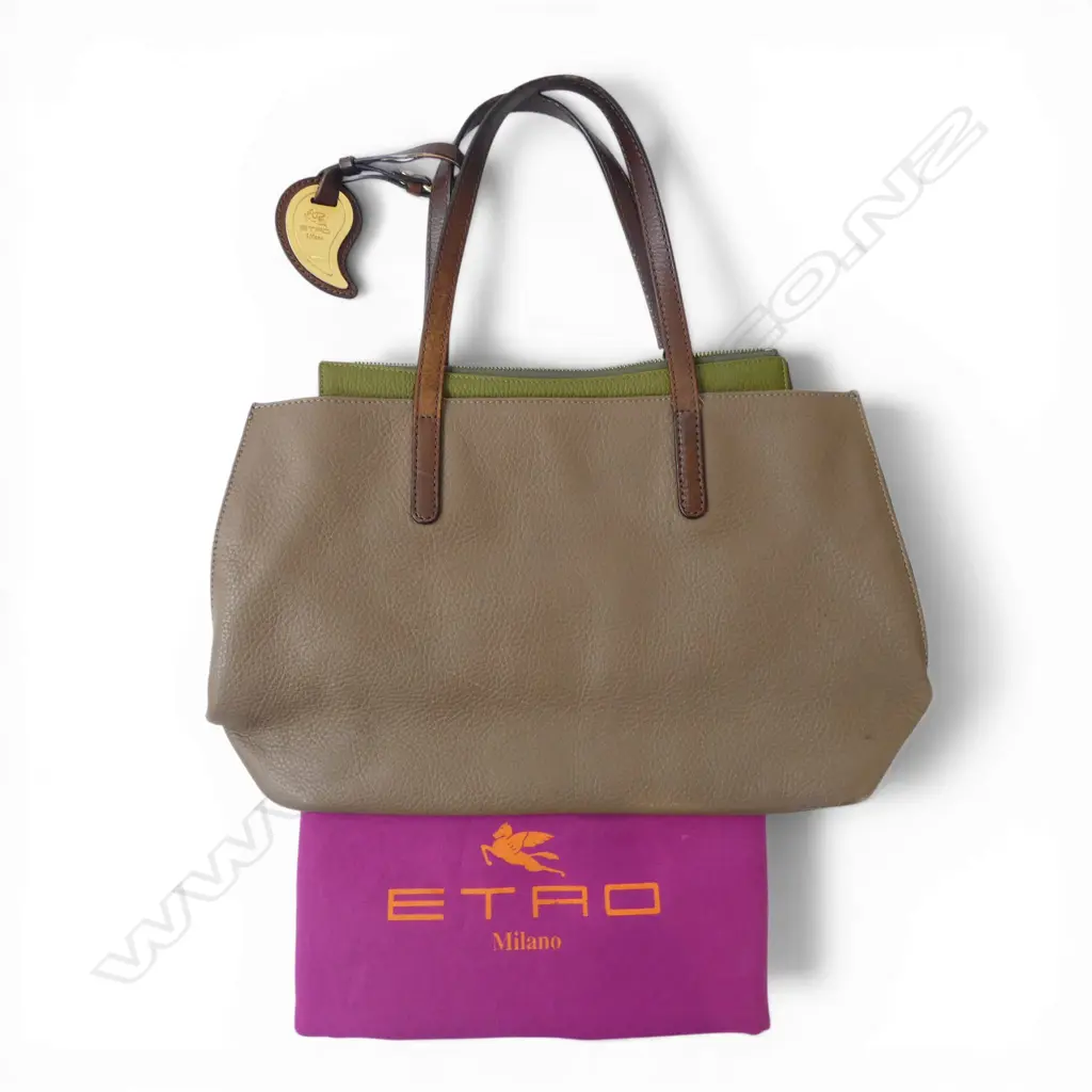 ETRO MILANO LEATHER HANDBAG in dust bag Image 1++