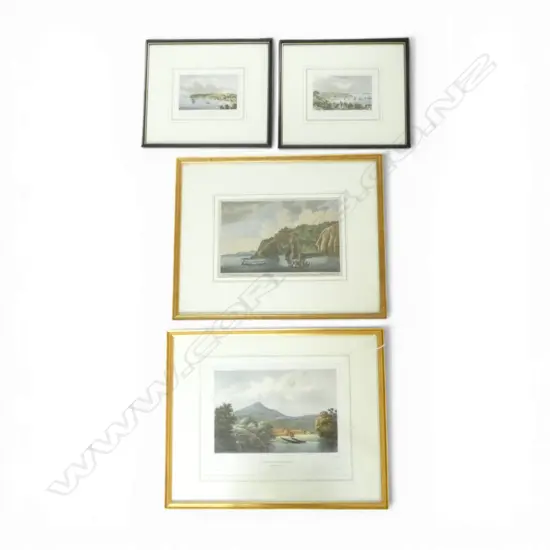 4 FRAMED PRINTS OF EARLY NEW ZEALAND 130x185 & 300x370mm