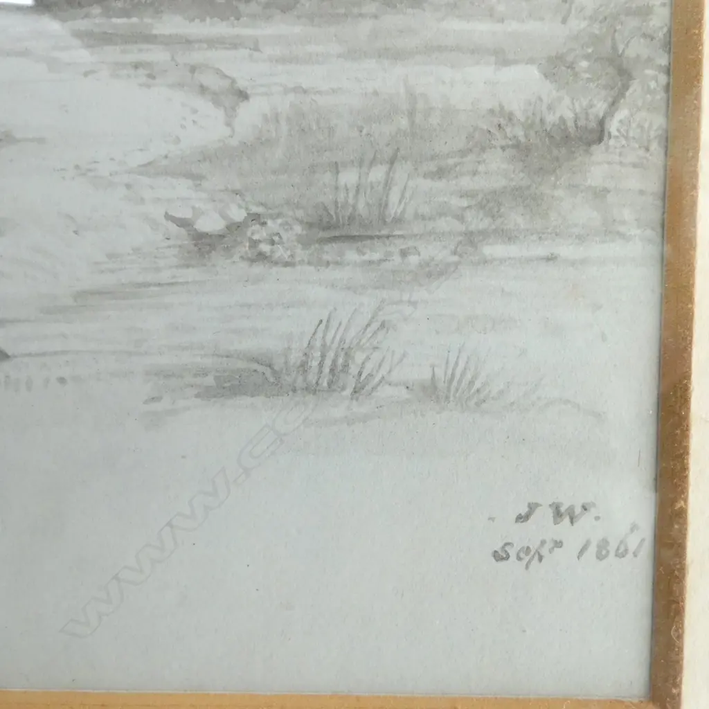 INITALLED J.W, 'RIWAKA' 1861,  WATERCOLOUR, 265 x 165mm Image 1++