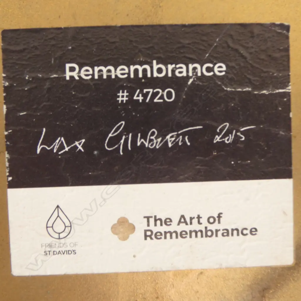 MAX GIMBLETT 'REMEMBRANCE' #4720 2015 250x250mm - some wear Image 1++