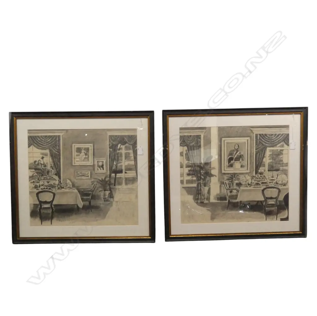 PR PENCIL DRAWINGS INTERIOR VICTORIAN HOUSE, 400 x 450mm Image 1++