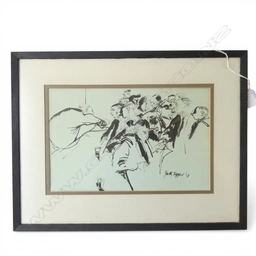 GARTH TAPPER, BAR SCENE, INK ON PAPER, 190x290mm Image 1++