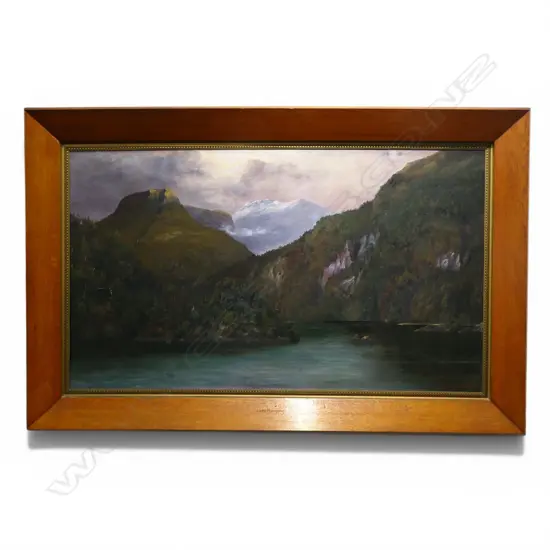 H.C NORTH, LAKE MANAPOURI, OIL ON CANVAS, 70 x 120mm