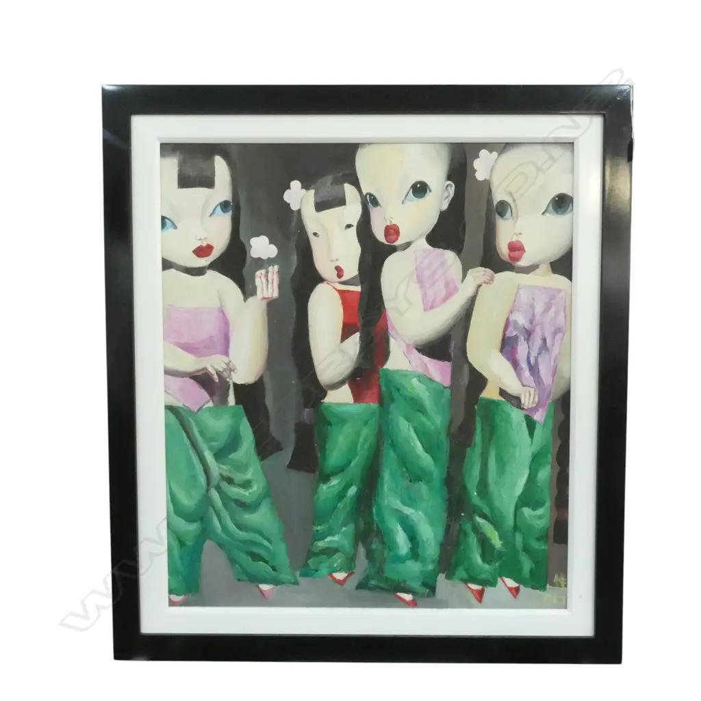 CHEN LAOTIE (b.1956) 4 FIGURES, ACYLIC ON BOARD 775x675mm Image 1++