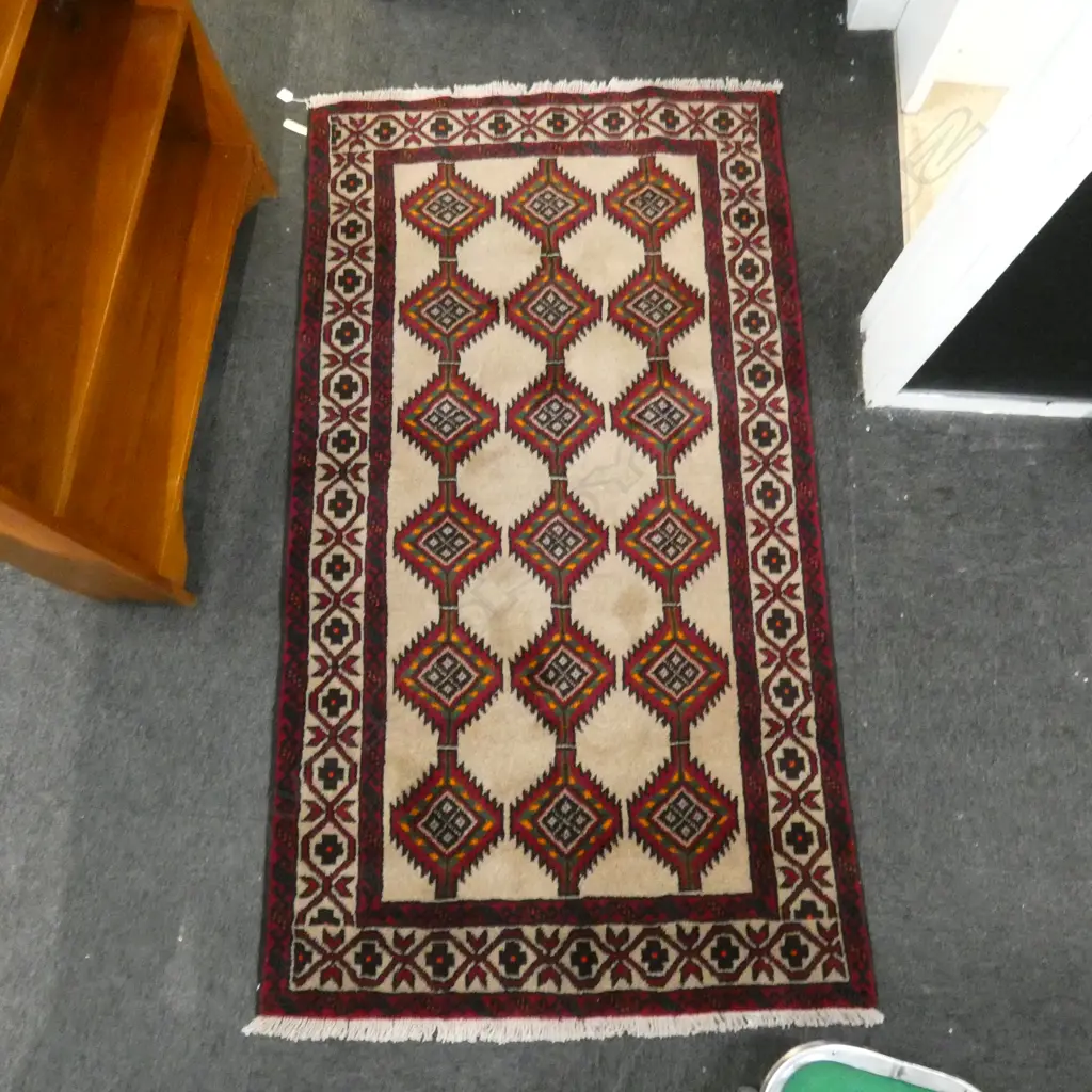 BALUCHI HAND KNOTTED WOOL PILE RUG 1850x1000mm Image 1++