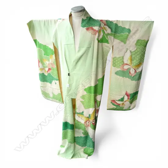 JAPANESE GREEN FLORAL KIMONO