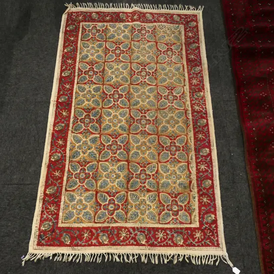 FLAT WEAVE PRINTED COTTON RUG 1550x950mm