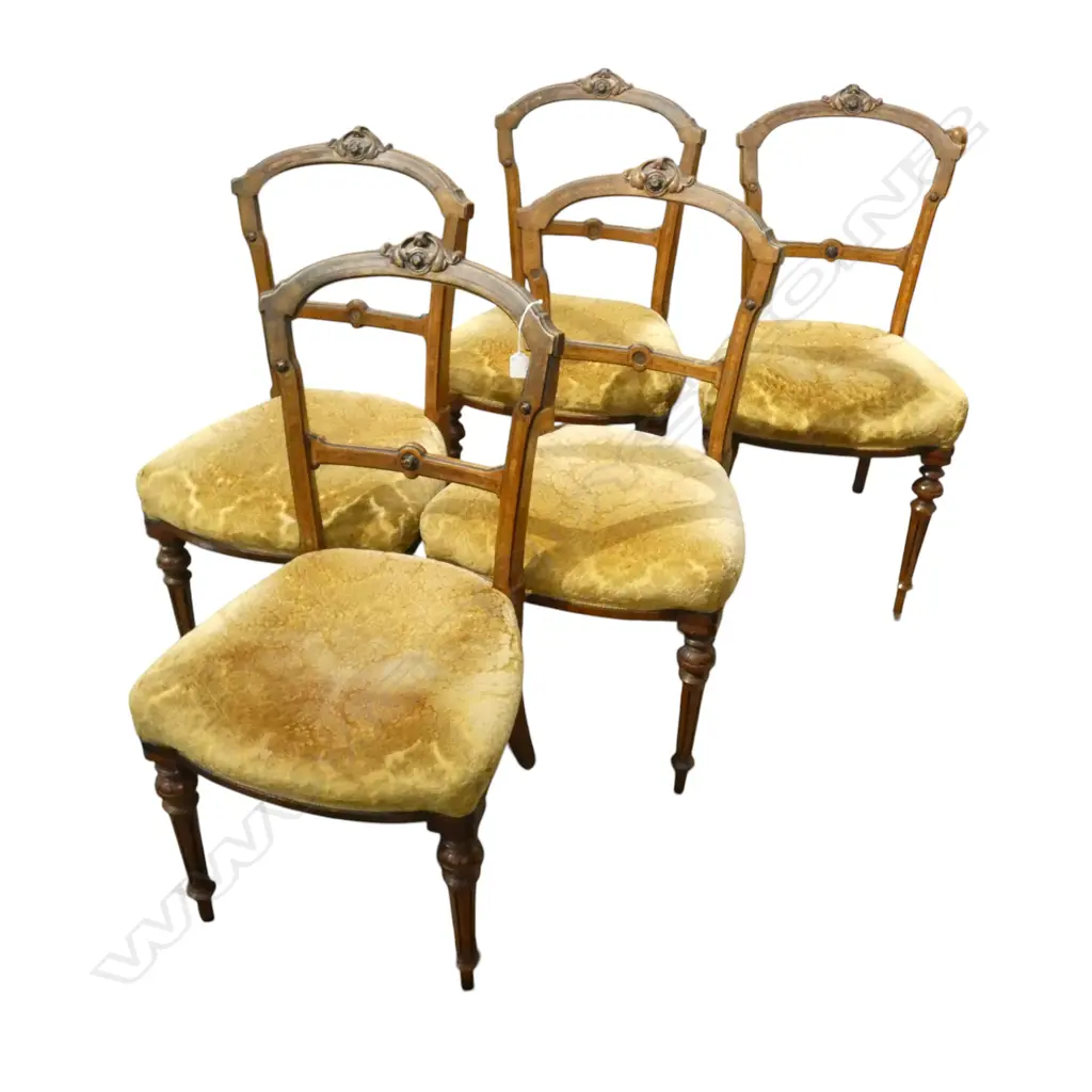 5 LATE VICTORIAN UPHOLSTERED CHAIRS faults Image 1++