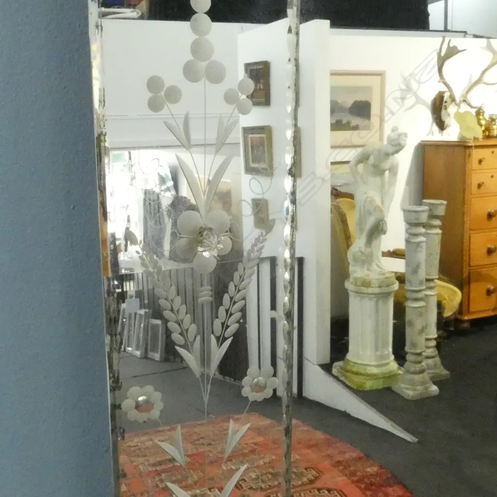 **RTV** FRENCH FULL LENGTH WALL MIRROR FLORAL DESIGN MIRRORED FRAME H1760MM Image 1++