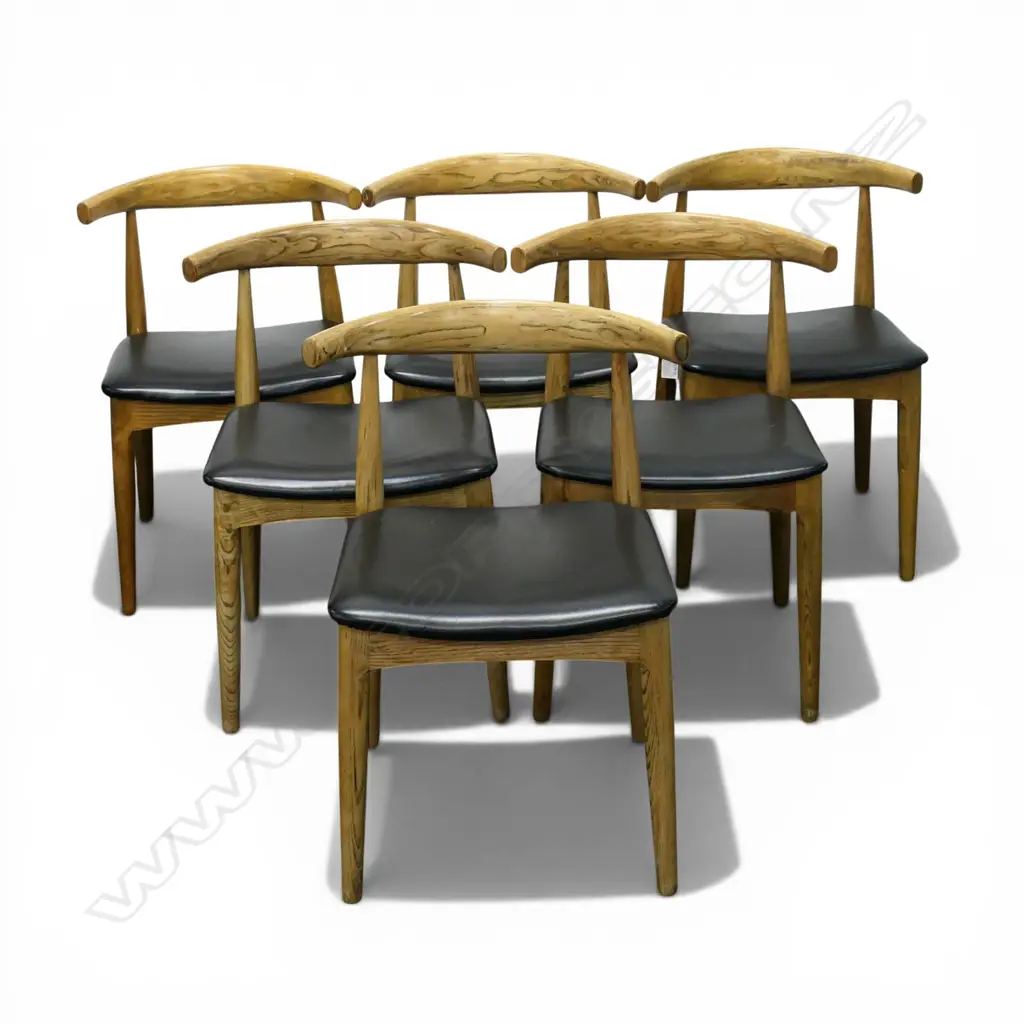 6 OAK CINTESI ELBOW DINING CHAIRS. Hans Wegner replica Image 1++