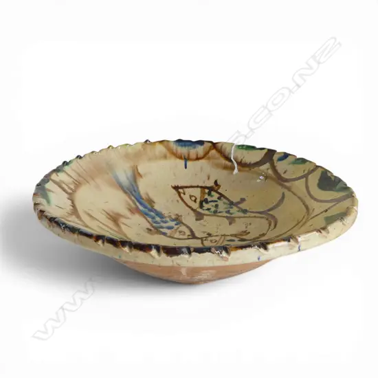 SPANISH RUSTIC GLAZE BOWL Dia.270mm