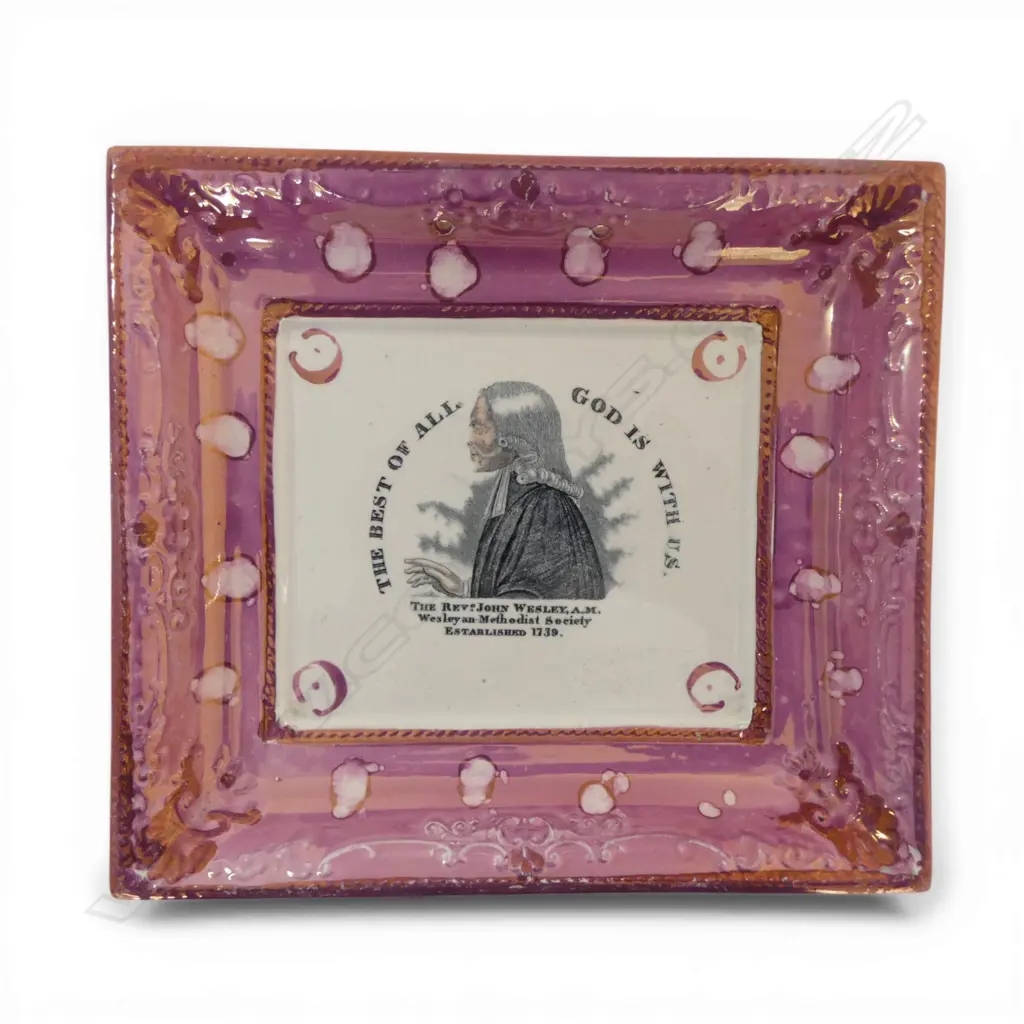 SUNDERLAND LUSTREWARE WALL PLAQUE The Rev. John Wesley W.220mm Image 1++