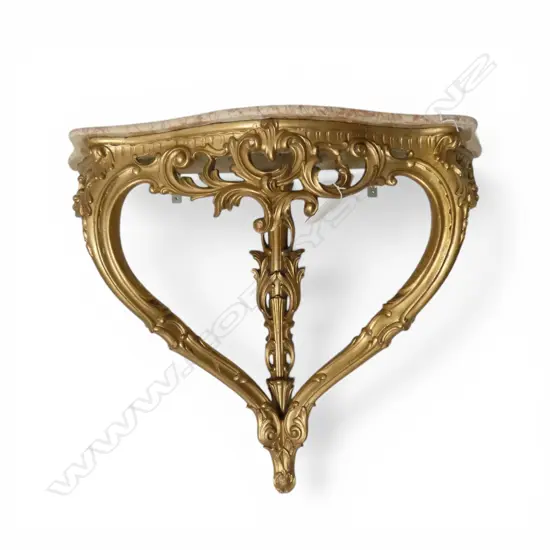 VINTAGE FRENCH GILO TOPPED GILTWOOD CONSOLE H780 L830MM