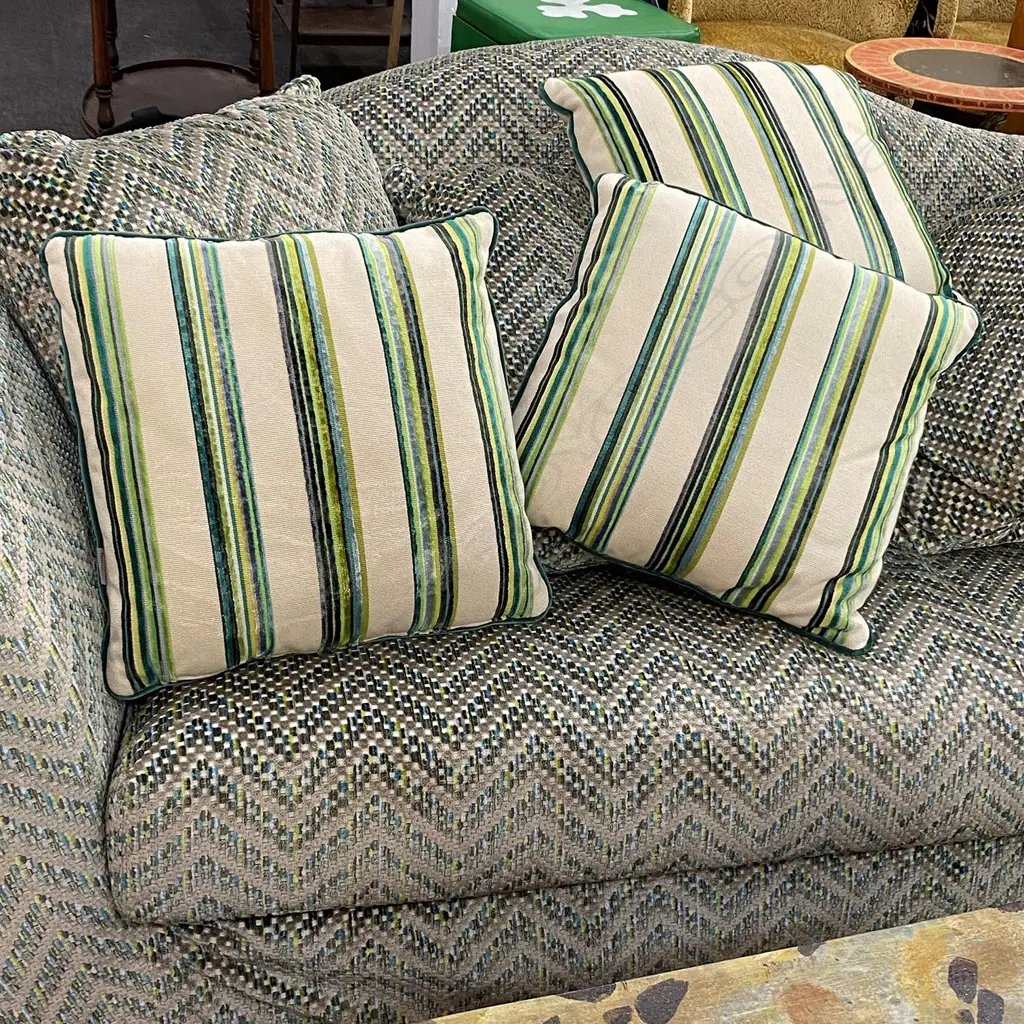 ITALIAN TOSCONOVA DESIGNER SOFA BED + additional striped cushions W.1850mm Image 1++