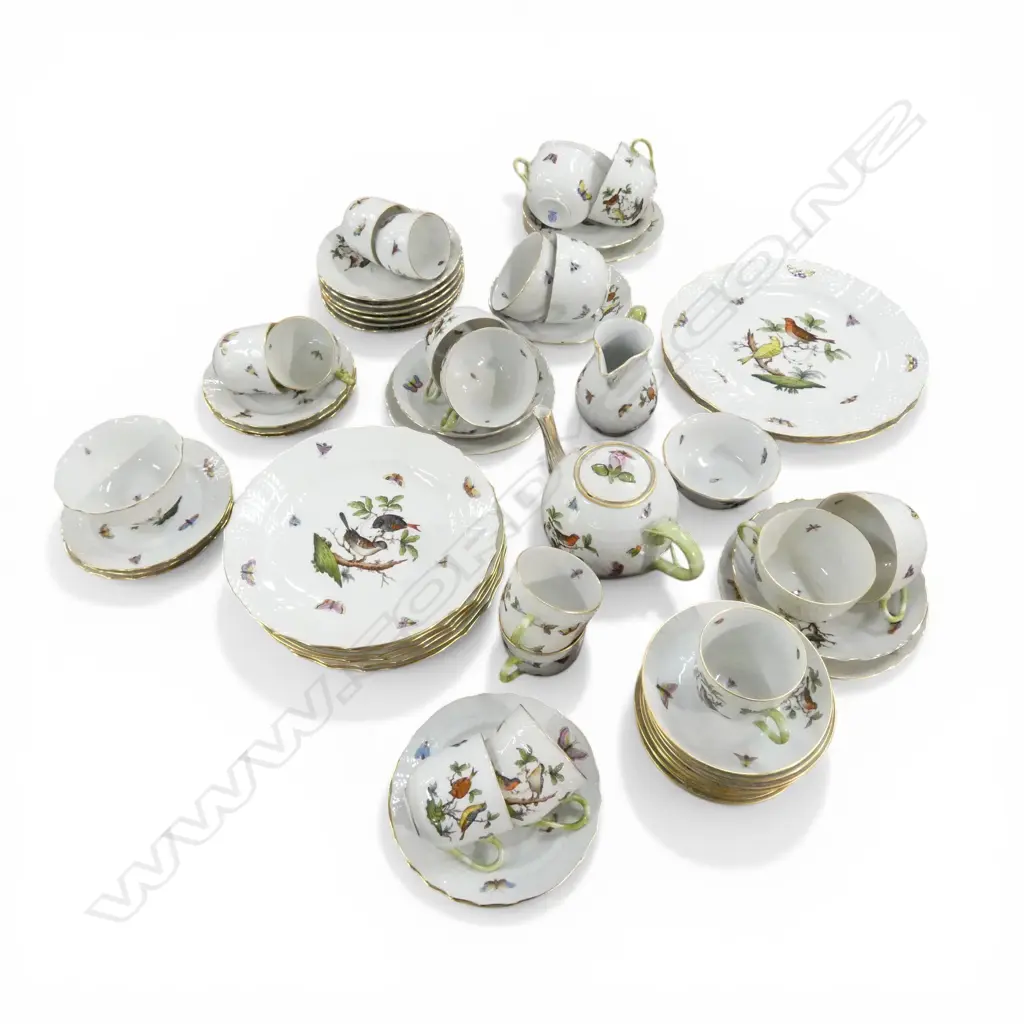 HEREND ROTHSCHILD PORCELAIN TEASET created in 1850s Hungary, missing coffee pot Image 1++