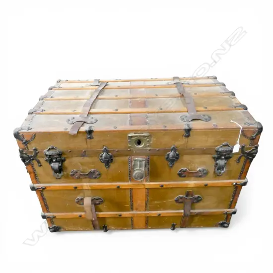 IRON & LEATHER BOUND TRUNK 865x545x615mm