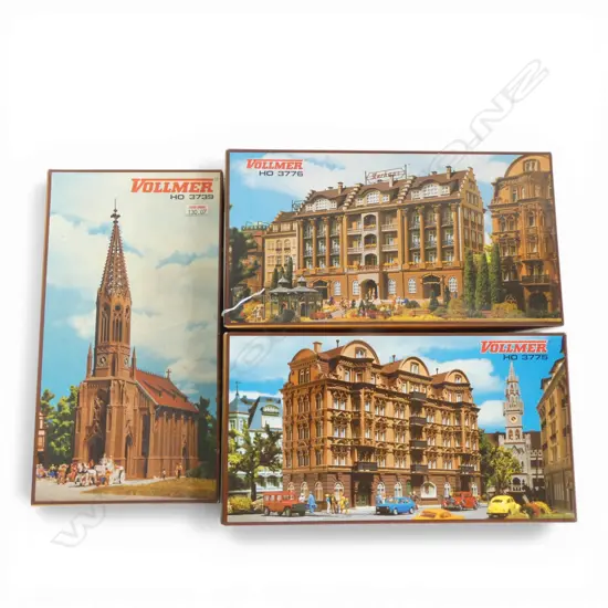 3 BOXED VOLLMER HO MODEL KITS; 3775, 3776 & 3739
